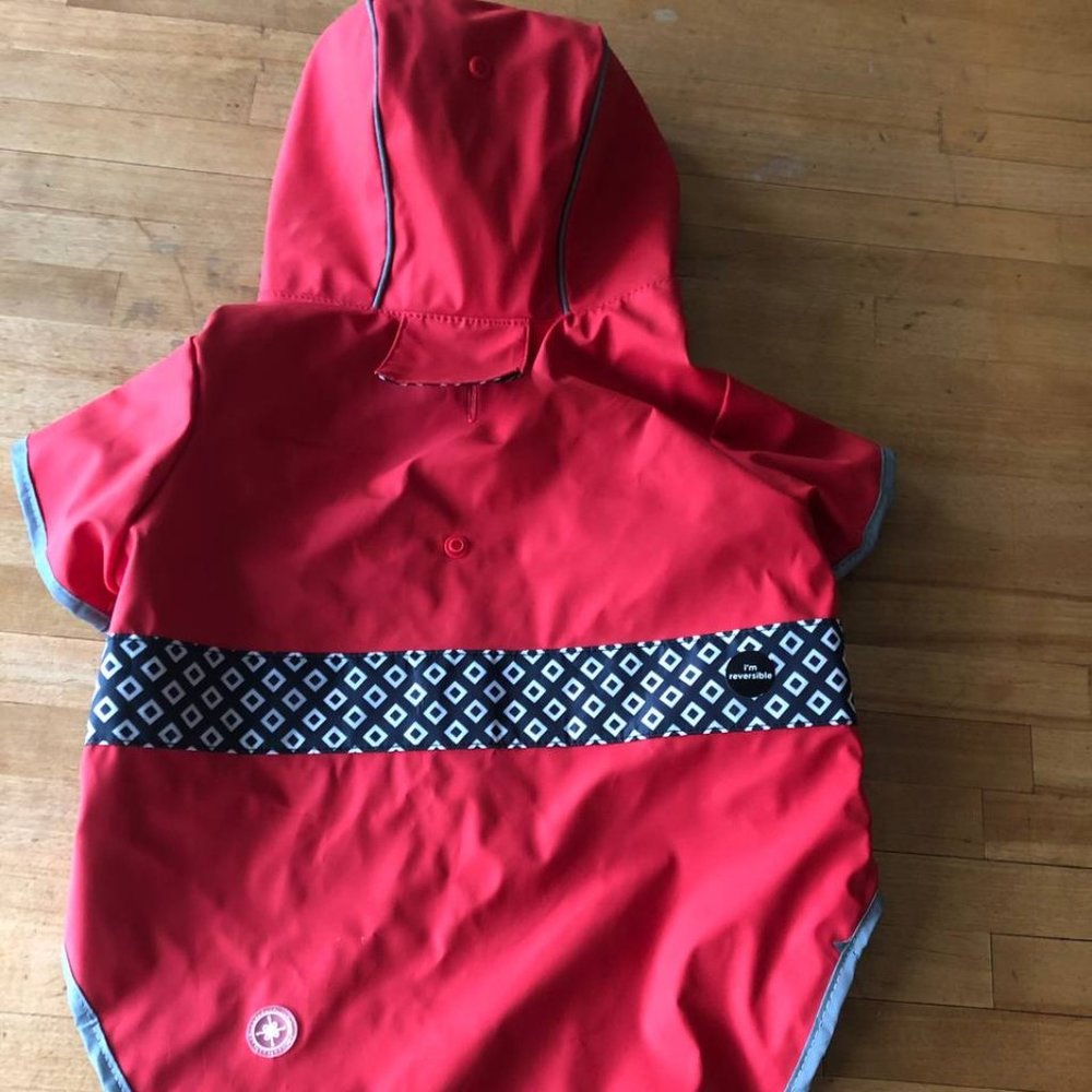 Reversible Dogs Rain Coat Jacket Waterproof + Pajamagram Cotton Dogs Shirt - Picture 5 of 16